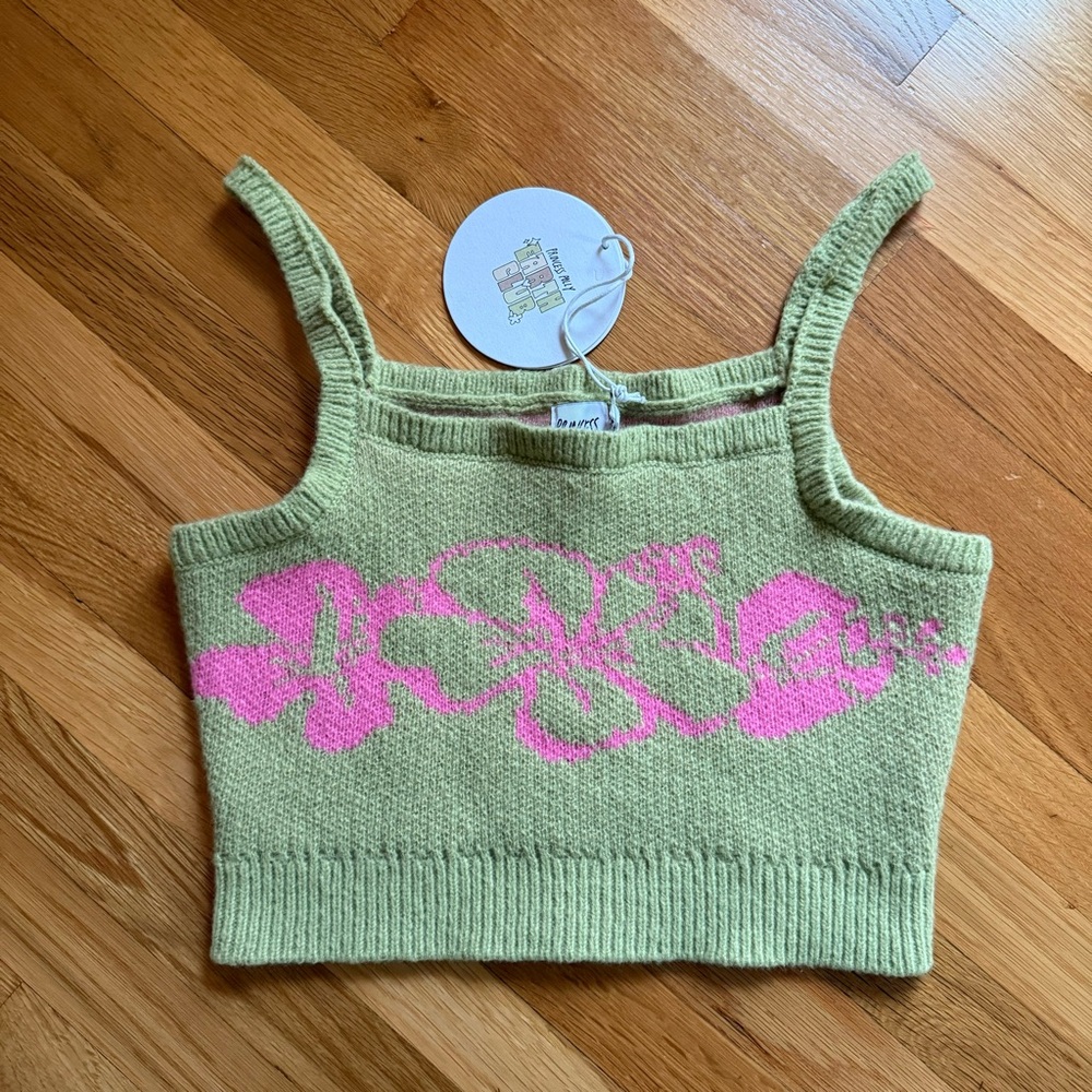 Aloha Knit Top - Green and Pink - Princesses Polly